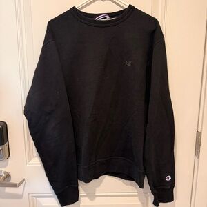 Champion Black Crewneck Sweatshirt with Small Logo